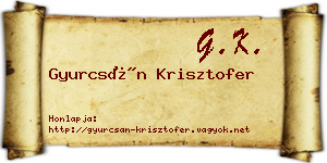 Gyurcsán Krisztofer névjegykártya