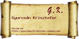 Gyurcsán Krisztofer névjegykártya